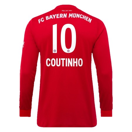 Tenue Bayern Munich Philippe Coutinho 10 Domicile 2019-2020 Maillot de Foot ML